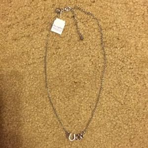 BNWT Lia Sophia Silver LUCKY Necklace